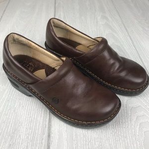 Born brown leather slip on Hensley clog